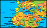 Mapa da Europa, África e Ásia