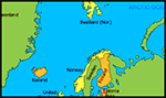 Mapa da Groenlandia e Países Baixos