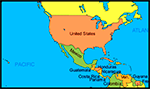 Mapa da América do Norte e Central